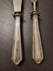 Antique Sterling Silver Handle Carving Knife   Fork Set Monogrammed 10 