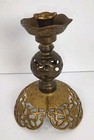 6 5    Brass Filigree Reticulated Pierced Design Adjustable Pillar Candleholder
