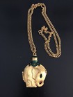 Vintage Revlon Moon Drops Rajah   s Elephant Solid Perfume Compact Locket Necklace