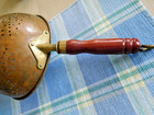 Vintage Copper   Brass Colander With Wooden Handle   Free Ship 