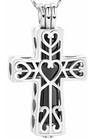 Hollow Heart Cross Urn Necklace For Ashes Cremation Pendant Keepsake Memorial Us