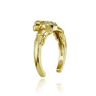 Yellow Gold Flashed Sterling Silver Cubic Zirconia Claddagh Toe Ring