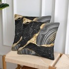 Gold And Black Grey Marble Farmhouse Throw Pillow Covers 18x18 Inch Modern 