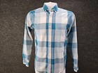 Falls Creek Men   s Blue Flannel Button Up Shirt 100  Cotton Size Small