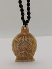 Tibetan Buddhist Auspicious Fish Yak Bone Pendant On 18  Macrame Cord Necklace 
