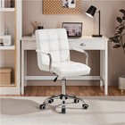 Executive Home Office Chair Pu Leather Computer Desk Task Gas-lift Swivel White