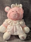 1986 Puffalump Pink Cow Bull W  Dress Lace Hearts 17  Fisher Price Vintage