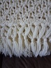 70  X 80  Hand Crocheted Off-white Ecru Afghan Throw Blanket With Fringes