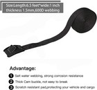 Premium Tie Down Straps Short  4 Pack Adjustable Lashing Black 4pcs 