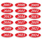Ez-line Car Dealer Oval Model Year 2 Dozen Windshield Stickers Red White