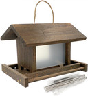 Wooden Bird Feeder Large Capacity Wood Birdfeeder For Feeding Outside Garden Wil