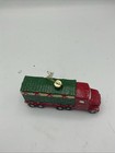 Red   Green Semi Truck Christmas Tree Ornament
