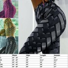 Women Compression Fitness Weave Print Leggings Sport Yoga Pants Workout Trousers