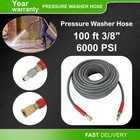 50  100ft Hot cold Water Pressure Washer Hose 6000psi Non-marking 3 8  Couplers