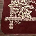 Vintage San Marcos Blanket Burgundy Floral Mexican Cobija Cozy 64 X 87 Inch