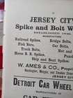 1873 Antique Advertising Jersey City Spike   Bolt Works Railroad Spikes Nj 