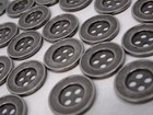 Vintage Ombre Black Silver 4-hole Button Steampuck 15mm Lot Of 8 B138-11
