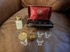 Vintage Metal And Glass Portable Communion Set In Travel Case