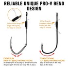 Dovesun 30pcs Baitkeeper Worm Hooks 2 0 Texas Rig V Bend Hooks For Bass Fishing