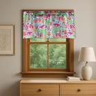 Whimsical Owl Valance     Colorful Floral Cottage Window Curtain Topper