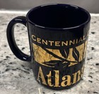 Centennial Summer Olympic Games Atlanta 1996  Blue Gold Ceramic Mug Memorabilia