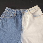 Two Tone Jeans High Rise Wide Leg Raw Hem Trendy Size 6 Baggy Streetwear