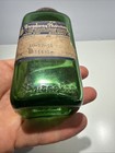 Vintage Rare 1951 Duraglas Green Glass Medical Bottle With Working Metal Cap 