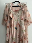 Vintage 80s Victoria Secret Gold Label Butterfly Night Gown And Peignoir Set 