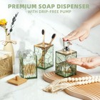 Sage Green Bathroom Accessories Set  Toothbrush Holder  Soap Dispenser  Cotton