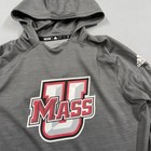 Umass Minutemen Shirt Mens Large Gray Ncaa Adidas Long Sleeve Hooded Pullover