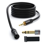 3 5mm Trs To Xlr Male Cable 25ft - Balanced Shielded Microphone Cord  Gold Plate
