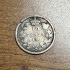 1875h Canada 10 Cents Queen Victoria Sterling Silver Dime -bent