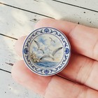 Miniature Ceramic Nautical Plates Set Dollhouse Coastal Kitchen Wall Decor