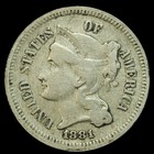 1881 3 Cent Nickel- Choice Ef- Smh-1101