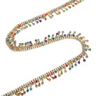 1 Yard Rhinestone Tassel Trim Embellishments Beaded Trim Fringe Trim Crystal    