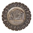 Antique 19th Century Das Gro  e Fass Im Heidelberger Tun Cast Iron Souvenir Plate