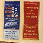 Vintage Match Book Covers Matches Strike Ads Auto Gas Hotel Sports Military Old