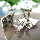 Vintage Textured Sterling Cufflinks Silver Rectangular Cuff Links