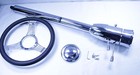 32  Street Hot Rod Chrome Tilt Steering Column Floor Shift With Banjo Wheel 