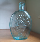 1840s Aqua Pint Cornucopia Urn Giii-17 Lancaster Glass Works Historical Flask