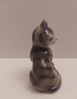 Vintage Mid-century Japan Stamped Cat Ceramic Figurine 3 5 X 2  Green Eyes