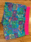 Vintage 80s Surf Mania Neon Geometric Swim Shorts Suit Trunks Men s Size Small