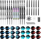 Steel Tip Darts 12 Pack Set With Nonslip Iron Barrel Aluminum Dart Shafts And Fl