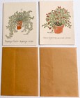 Vtg 1974 Wendy Wheeler Plant Pot Cards Prints Botanical Boho 70s Hippie Whimsy