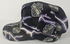 Vintage Harley-davidson Lightning Bolt Painters Cap Hat Purple Black Snapback