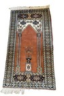 31   x 54    Turkish Prayer Rug Gold Wool Hand Knotted Made In Turkey
