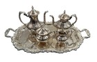 Vintage Leonard Silver Plate 5-piece Tea   Coffee Service W  Large Serving Tray