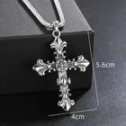 Mens Stainless Steel Cross Necklace Bracelet Set Vintage Silver Jewelry