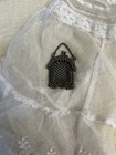Antique Silver Mesh Miniature Coin Purse Edwardian Art Nouveau Chatelaine Bag