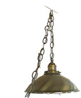 Vintage Brushed Gold Enamel Barn Industrial Vibe Hanging Swag Light